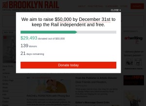 How brooklynrail.org looks like on a tablet such as an iPad.