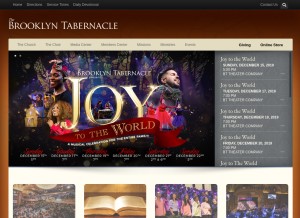 How brooklyntabernacle.org looks like on a tablet such as an iPad.
