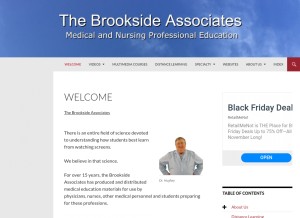 How brooksidepress.org looks like on a tablet such as an iPad.