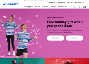 How brooksrunning.com looks like on a tablet such as an iPad.