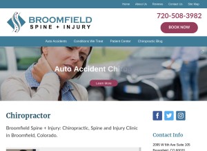 How broomfieldspine.com looks like on a tablet such as an iPad.