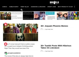 How bropls.com looks like on a tablet such as an iPad.