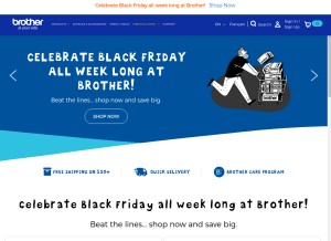 How brother.ca looks like on a tablet such as an iPad.