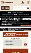 How brownells.com looks like on a mobile device such as an iPhone.