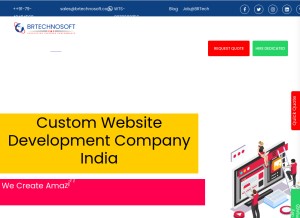 How brtechnosoft.com looks like on a tablet such as an iPad.