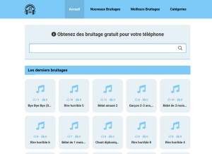 How bruitagegratuit.com looks like on a tablet such as an iPad.