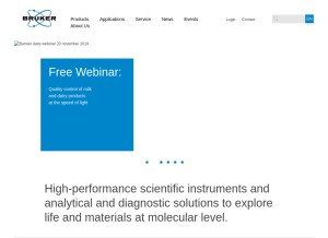 How bruker.com looks like on a tablet such as an iPad.