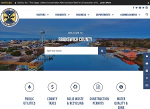 How brunswickcountync.gov looks like on a tablet such as an iPad.