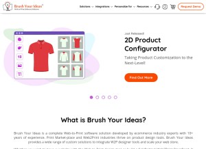 How brushyourideas.com looks like on a tablet such as an iPad.