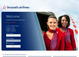 How brusselsairlines.com looks like on a tablet such as an iPad.