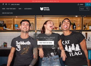 How brutalkittens.com looks like on a tablet such as an iPad.