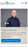 How bryanhealth.org looks like on a mobile device such as an iPhone.