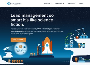 How brytecore.com looks like on a tablet such as an iPad.
