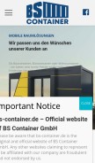 How bs-container.de looks like on a mobile device such as an iPhone.