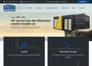 How bs-container.de looks like on a tablet such as an iPad.
