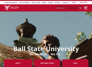 How bsu.edu looks like on a tablet such as an iPad.