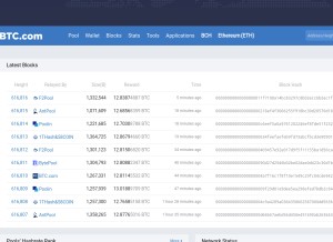How btc.com looks like on a tablet such as an iPad.