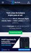 How btcturk.com looks like on a mobile device such as an iPhone.
