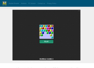 How bubble-shooter.me looks like on a tablet such as an iPad.