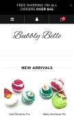 How bubblybelle.com looks like on a mobile device such as an iPhone.