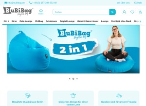 How bubibag.de looks like on a tablet such as an iPad.