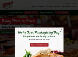 How bucadibeppo.com looks like on a tablet such as an iPad.