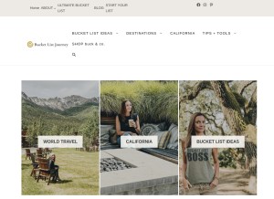 How bucketlistjourney.net looks like on a tablet such as an iPad.
