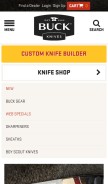 How buckknives.com looks like on a mobile device such as an iPhone.