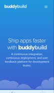 How buddybuild.com looks like on a mobile device such as an iPhone.