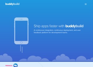 How buddybuild.com looks like on a tablet such as an iPad.