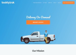 How buddytruk.com looks like on a tablet such as an iPad.