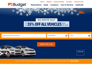 How budget.com looks like on a tablet such as an iPad.