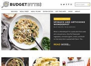 How budgetbytes.com looks like on a tablet such as an iPad.