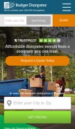 How budgetdumpster.com looks like on a mobile device such as an iPhone.