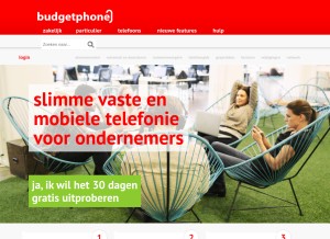 How budgetphone.nl looks like on a tablet such as an iPad.