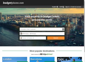 How budgetplaces.com looks like on a tablet such as an iPad.