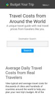 How budgetyourtrip.com looks like on a mobile device such as an iPhone.
