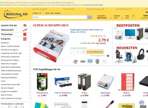 How bueromarkt-ag.de looks like on a tablet such as an iPad.