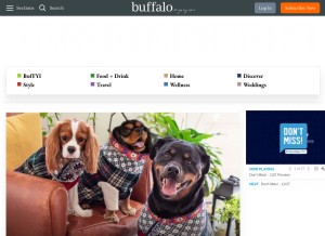 How buffalo.com looks like on a tablet such as an iPad.