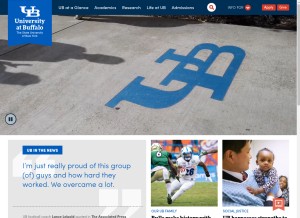 How buffalo.edu looks like on a tablet such as an iPad.