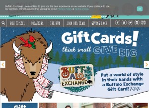 How buffaloexchange.com looks like on a tablet such as an iPad.