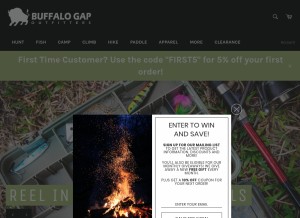 How buffalogapoutfitters.com looks like on a tablet such as an iPad.