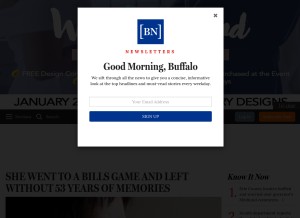 How buffalonews.com looks like on a tablet such as an iPad.
