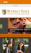 How buffalostate.edu looks like on a mobile device such as an iPhone.