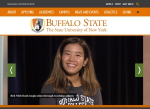 How buffalostate.edu looks like on a tablet such as an iPad.