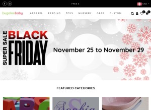 How bugaloobaby.com looks like on a tablet such as an iPad.