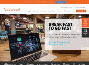 How bugcrowd.com looks like on a tablet such as an iPad.