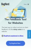 How bugherd.com looks like on a mobile device such as an iPhone.