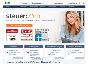 How buhl.de looks like on a tablet such as an iPad.
