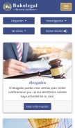 How buholegal.com looks like on a mobile device such as an iPhone.